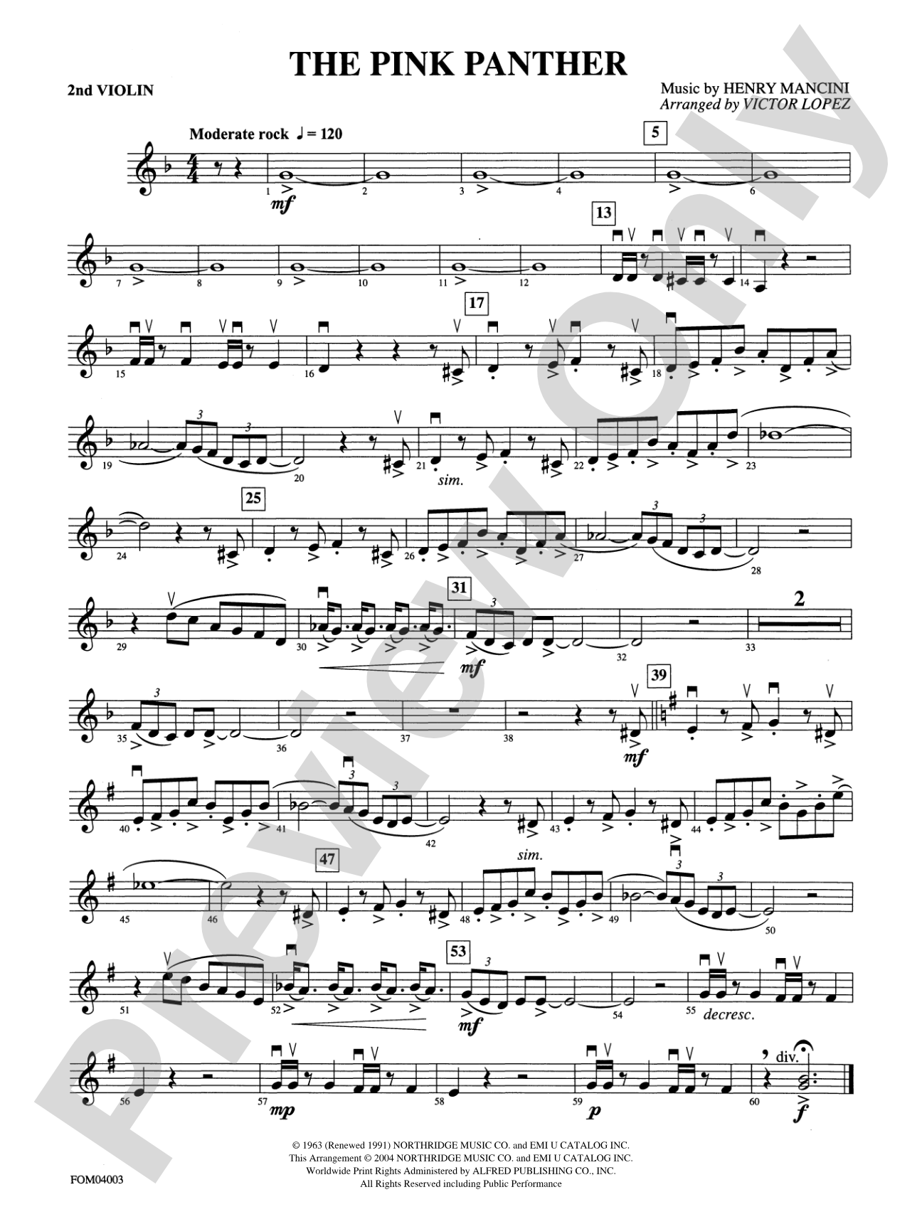 The Pink Panther: 2nd Violin