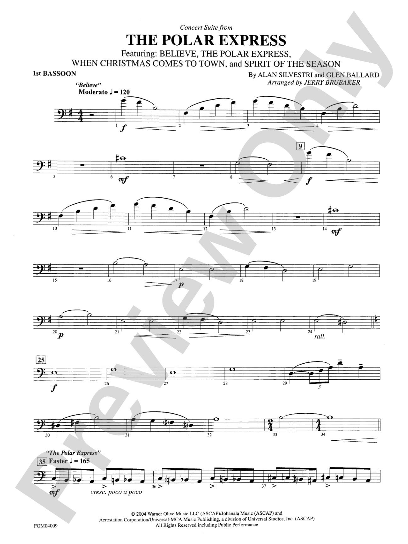 The Polar Express, Concert Suite from: Bassoon