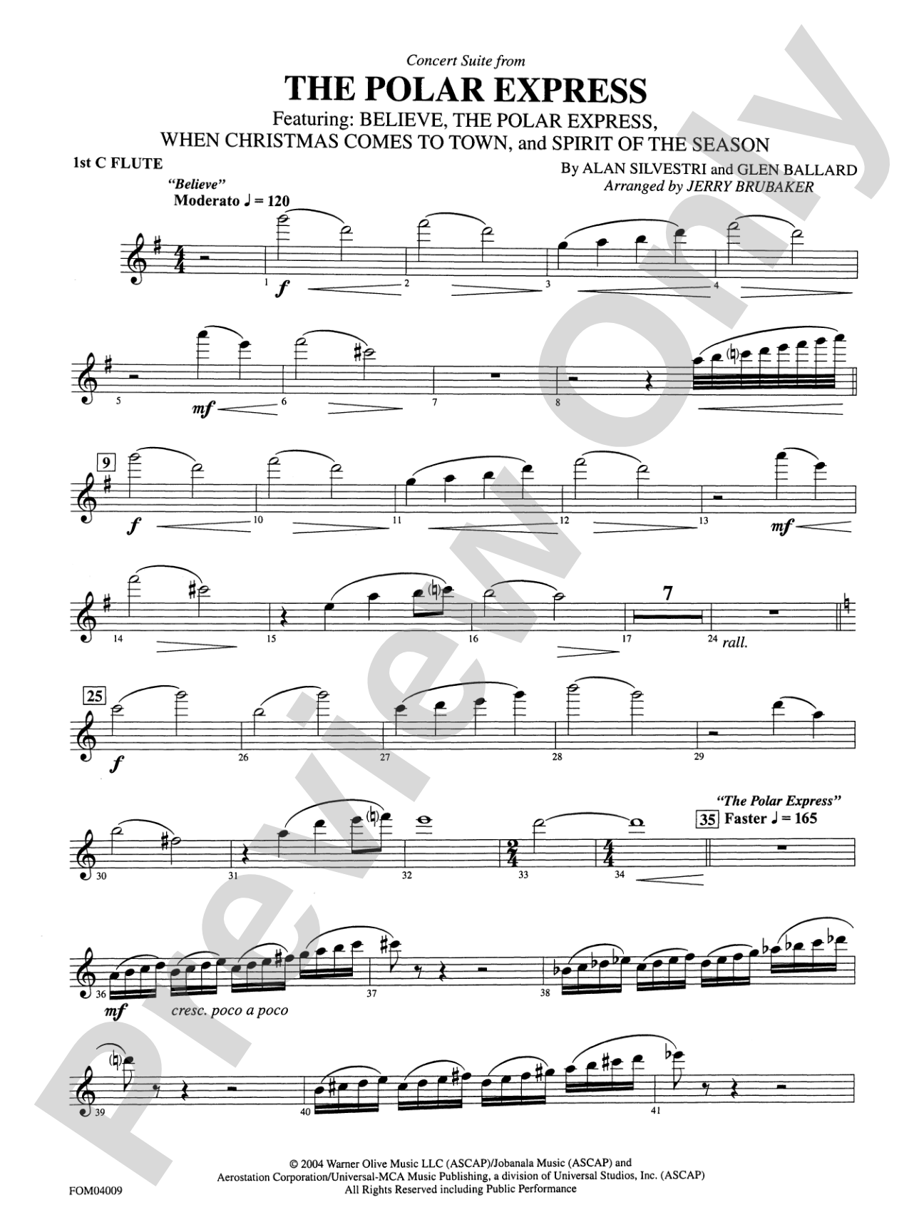 The Polar Express, Concert Suite from: Flute