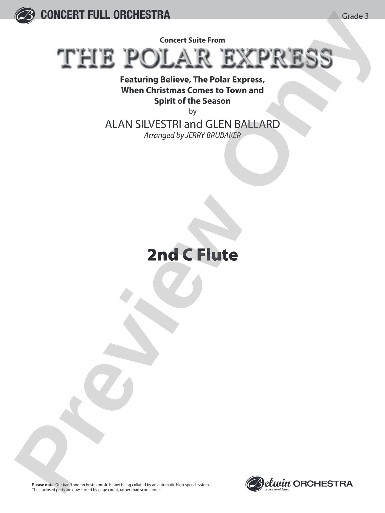 The Polar Express, Concert Suite from: 2nd Flute