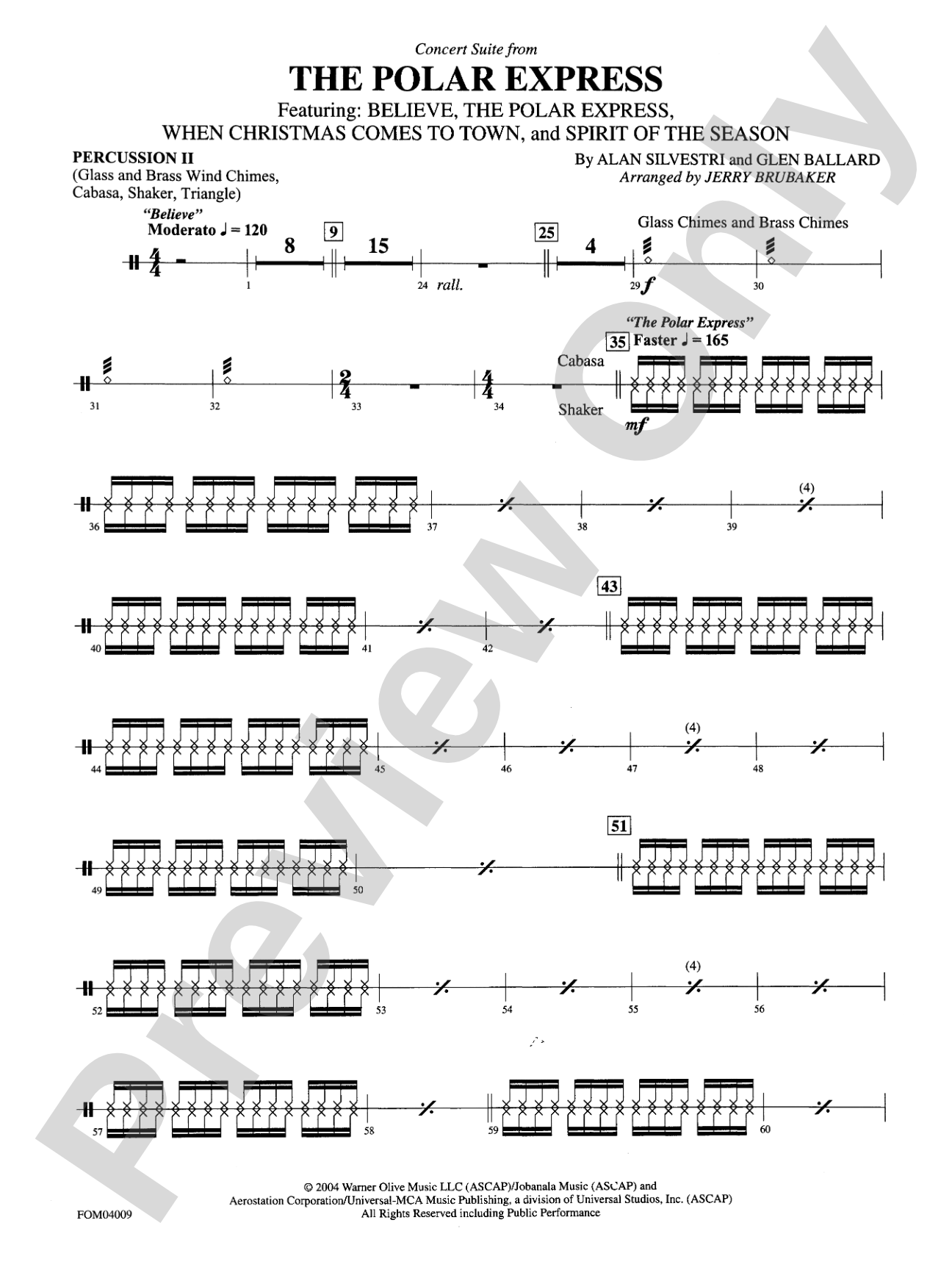 The Polar Express, Concert Suite from: 2nd Percussion