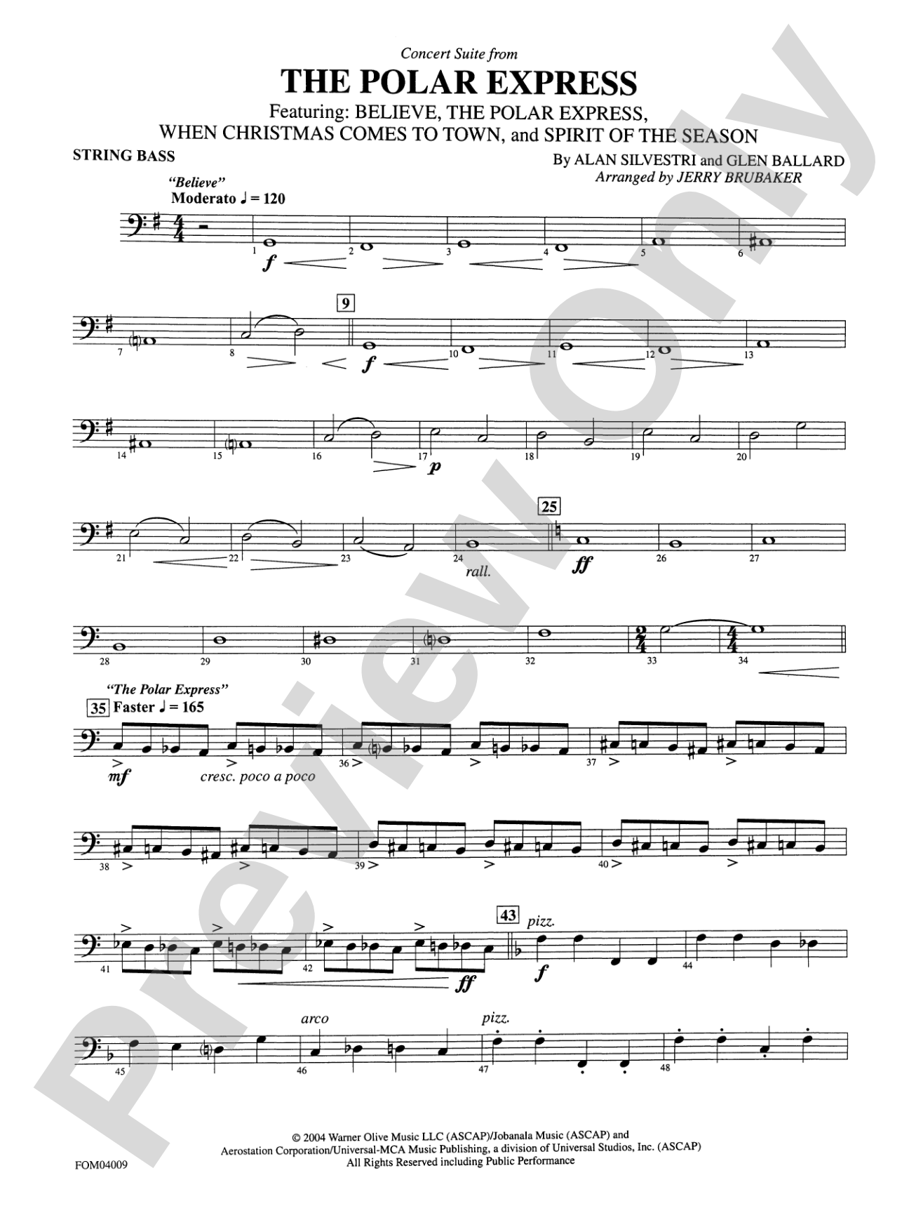 The Polar Express, Concert Suite from: String Bass