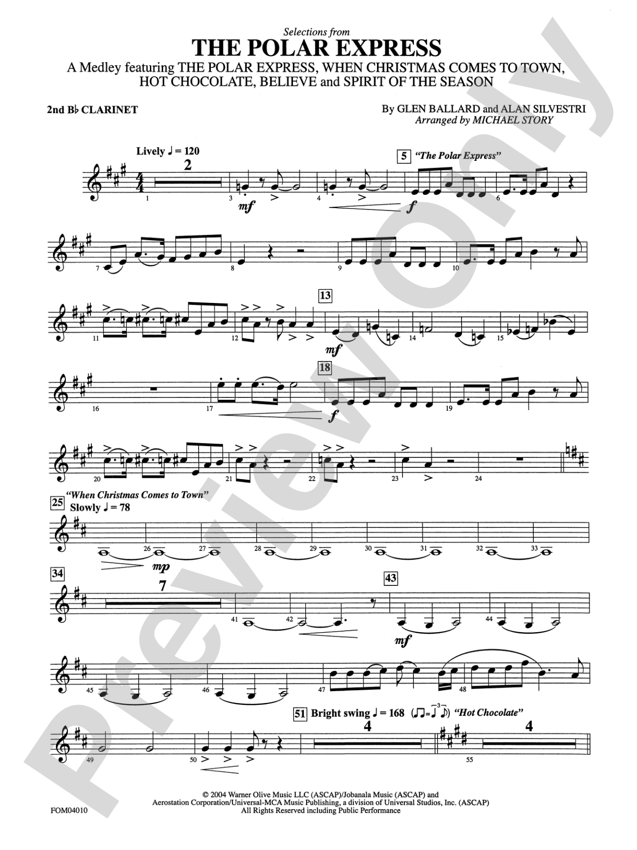 The Polar Express, Selections from: 2nd B-flat Clarinet