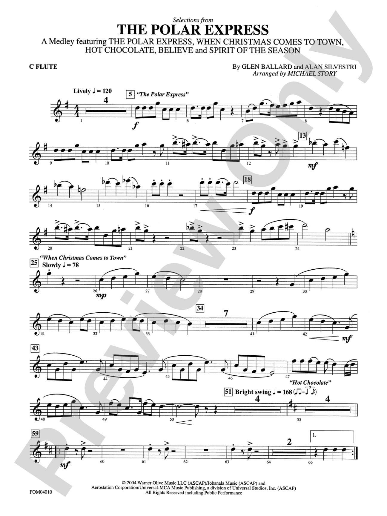 The Polar Express, Selections from: Flute