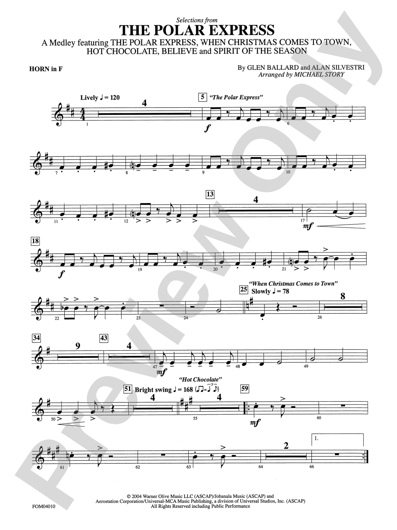 The Polar Express, Selections from: 1st F Horn