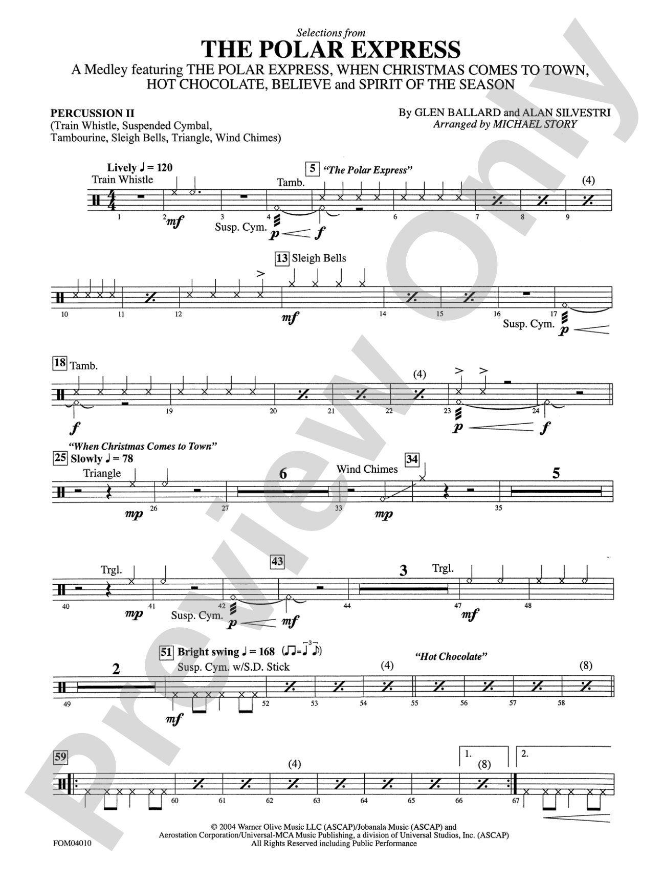 The Polar Express, Selections from: 2nd Percussion
