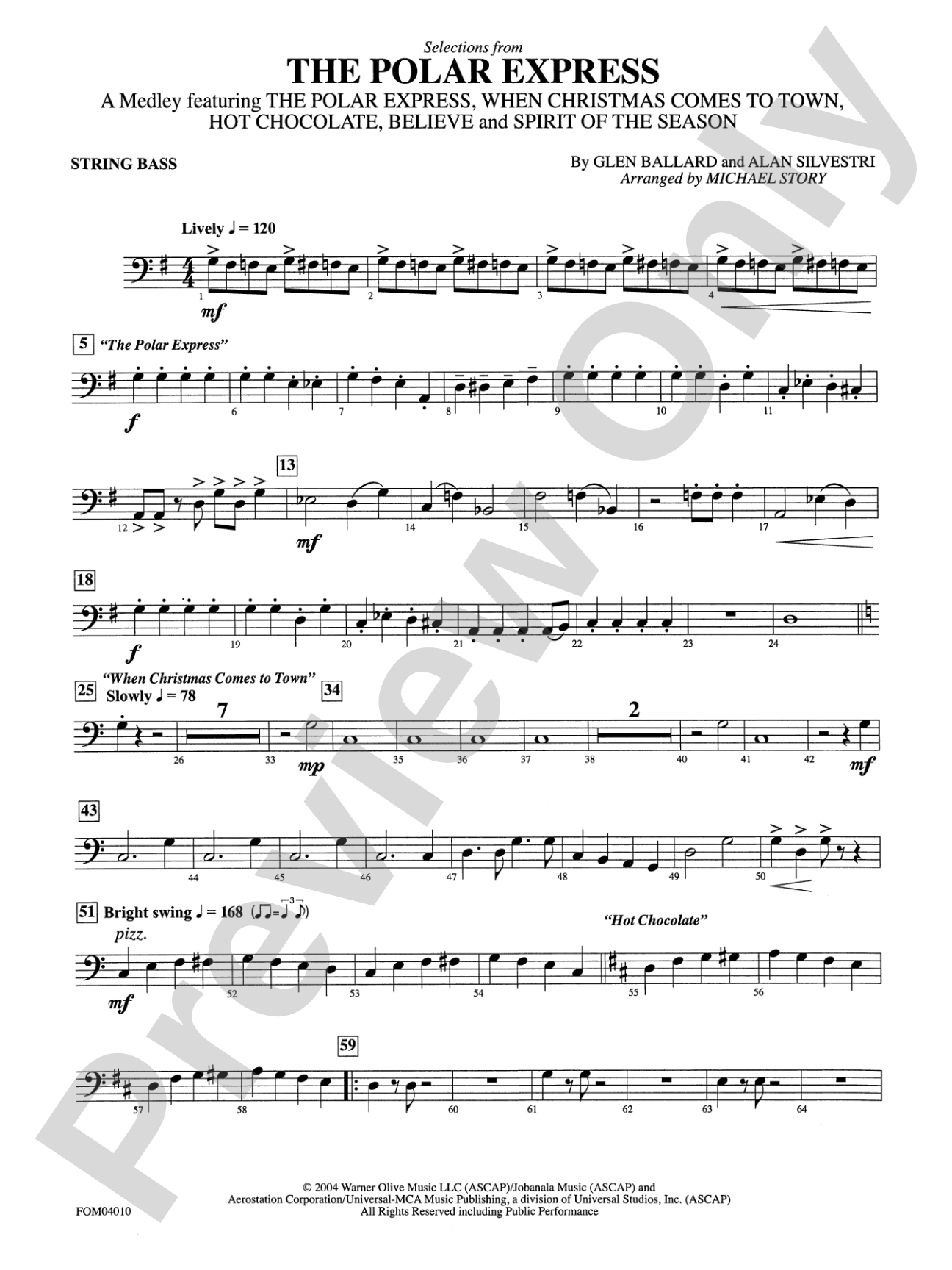 The Polar Express, Selections from: String Bass