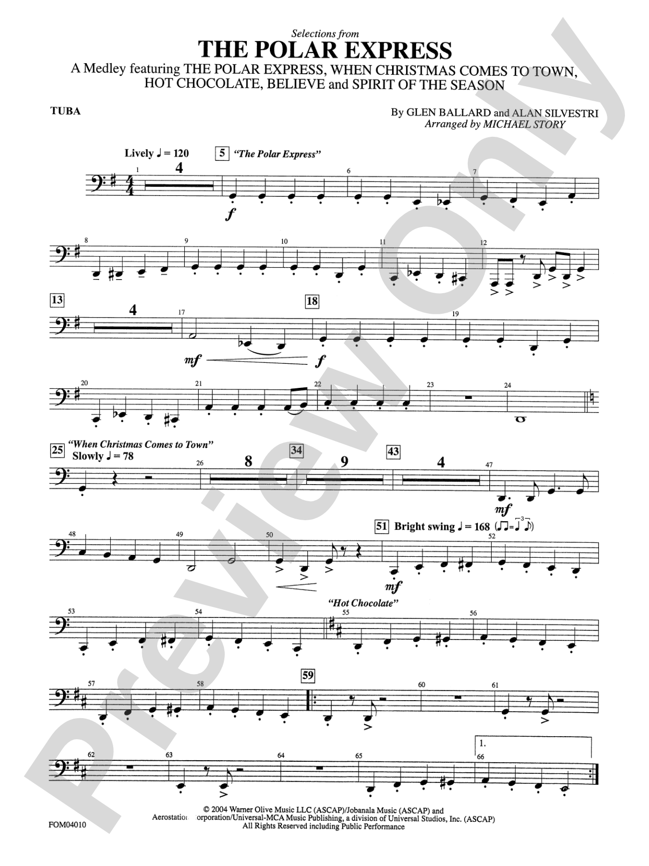 The Polar Express, Selections from: Tuba