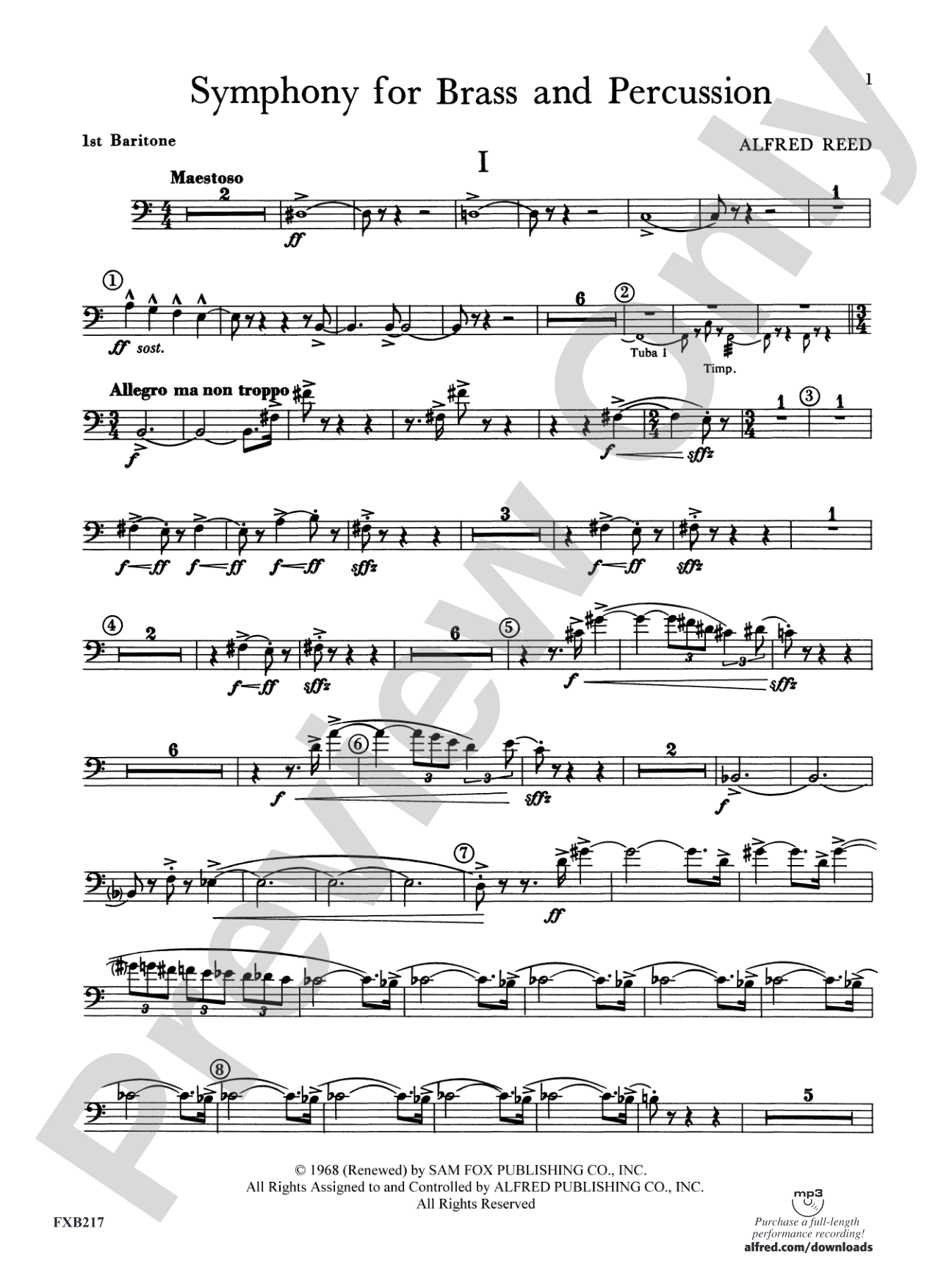 Symphony for Brass and Percussion: Baritone B.C.
