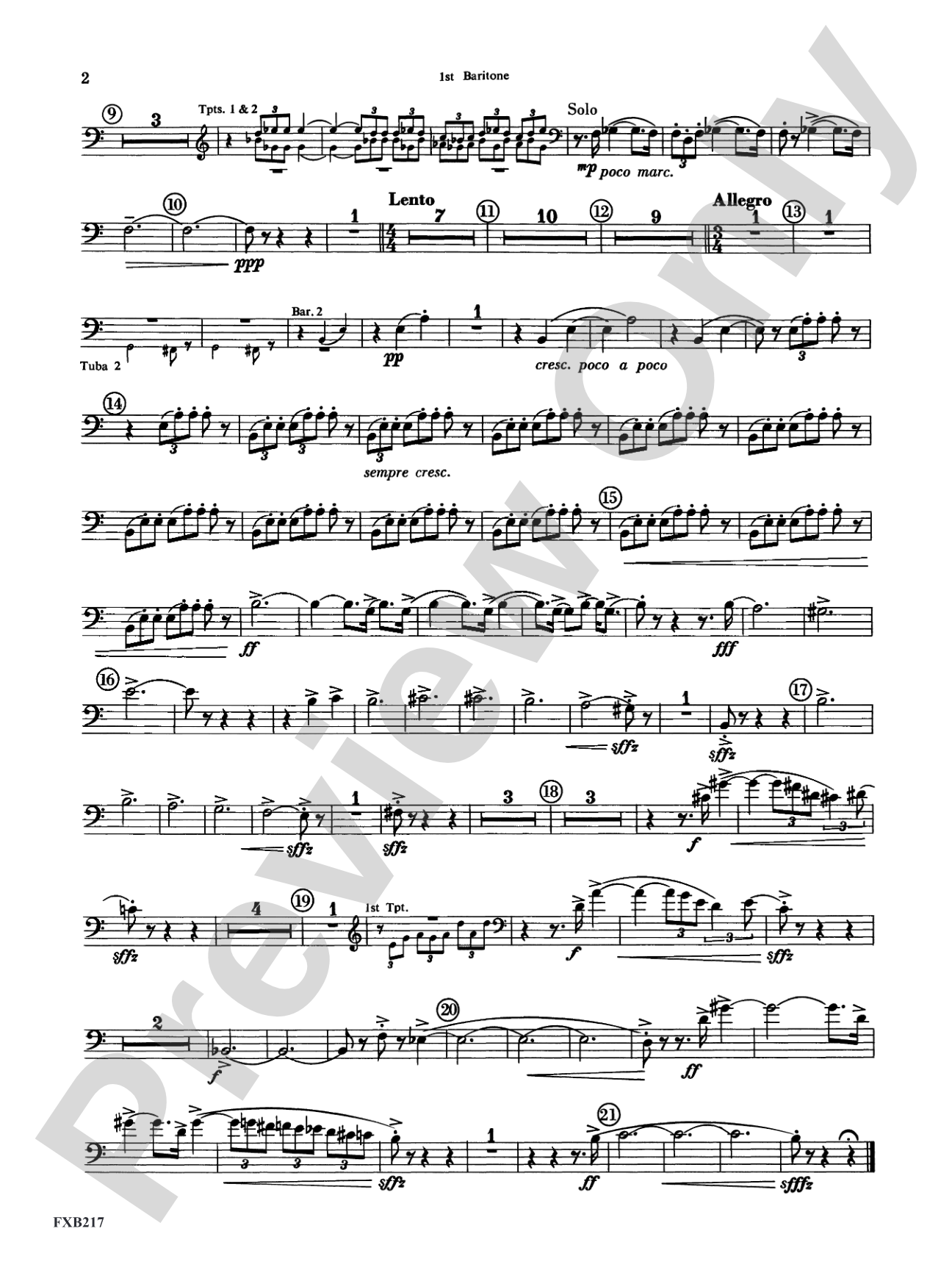Symphony for Brass and Percussion: Baritone B.C.