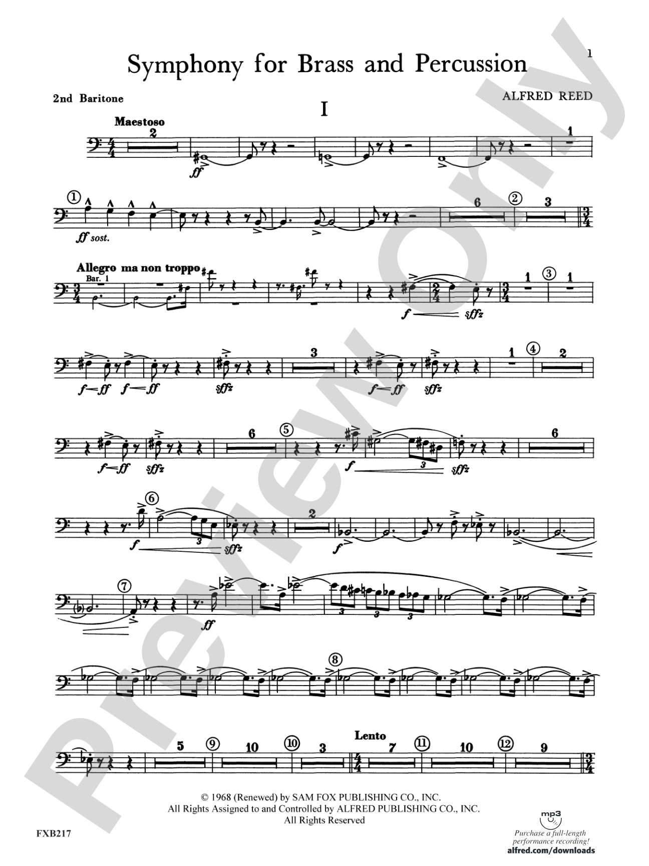 Symphony for Brass and Percussion: 2nd Baritone B.C.