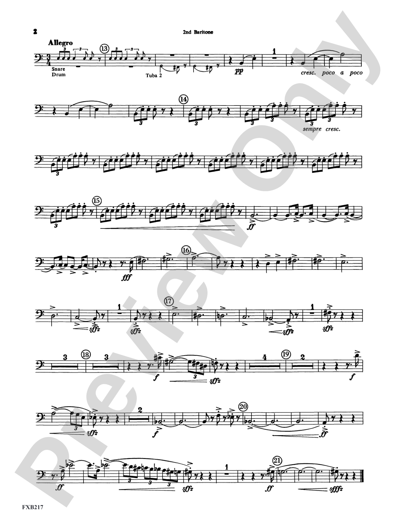 Symphony for Brass and Percussion: 2nd Baritone B.C.
