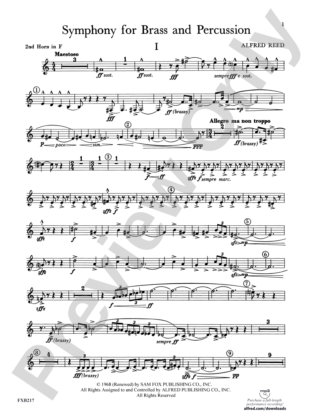 Symphony for Brass and Percussion: 2nd F Horn