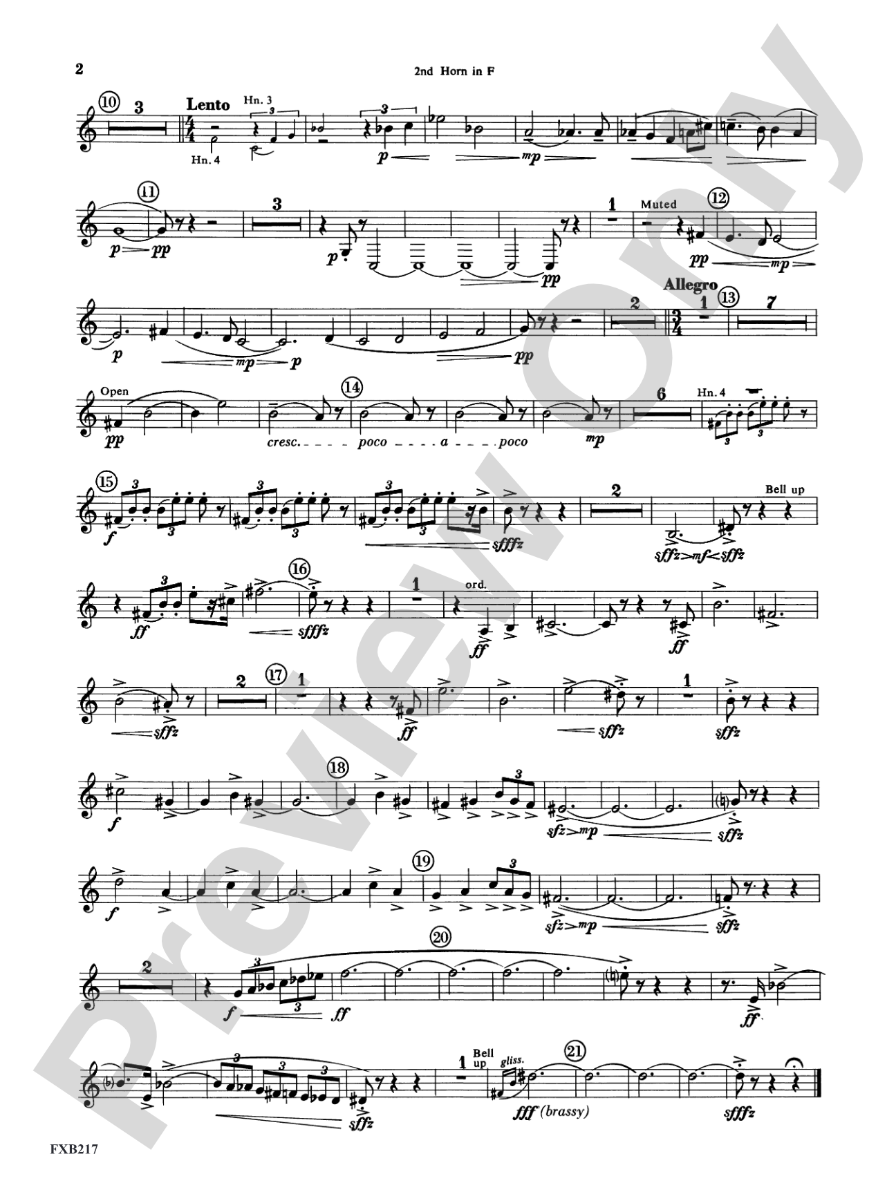 Symphony for Brass and Percussion: 2nd F Horn