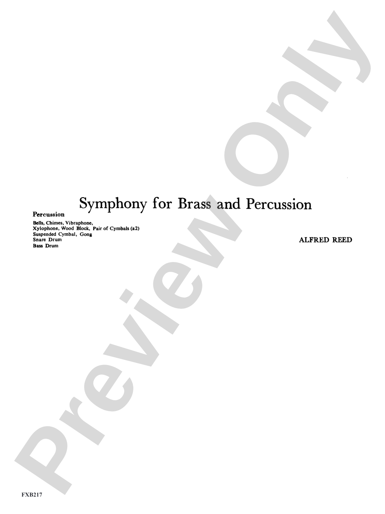 Symphony for Brass and Percussion: 1st Percussion