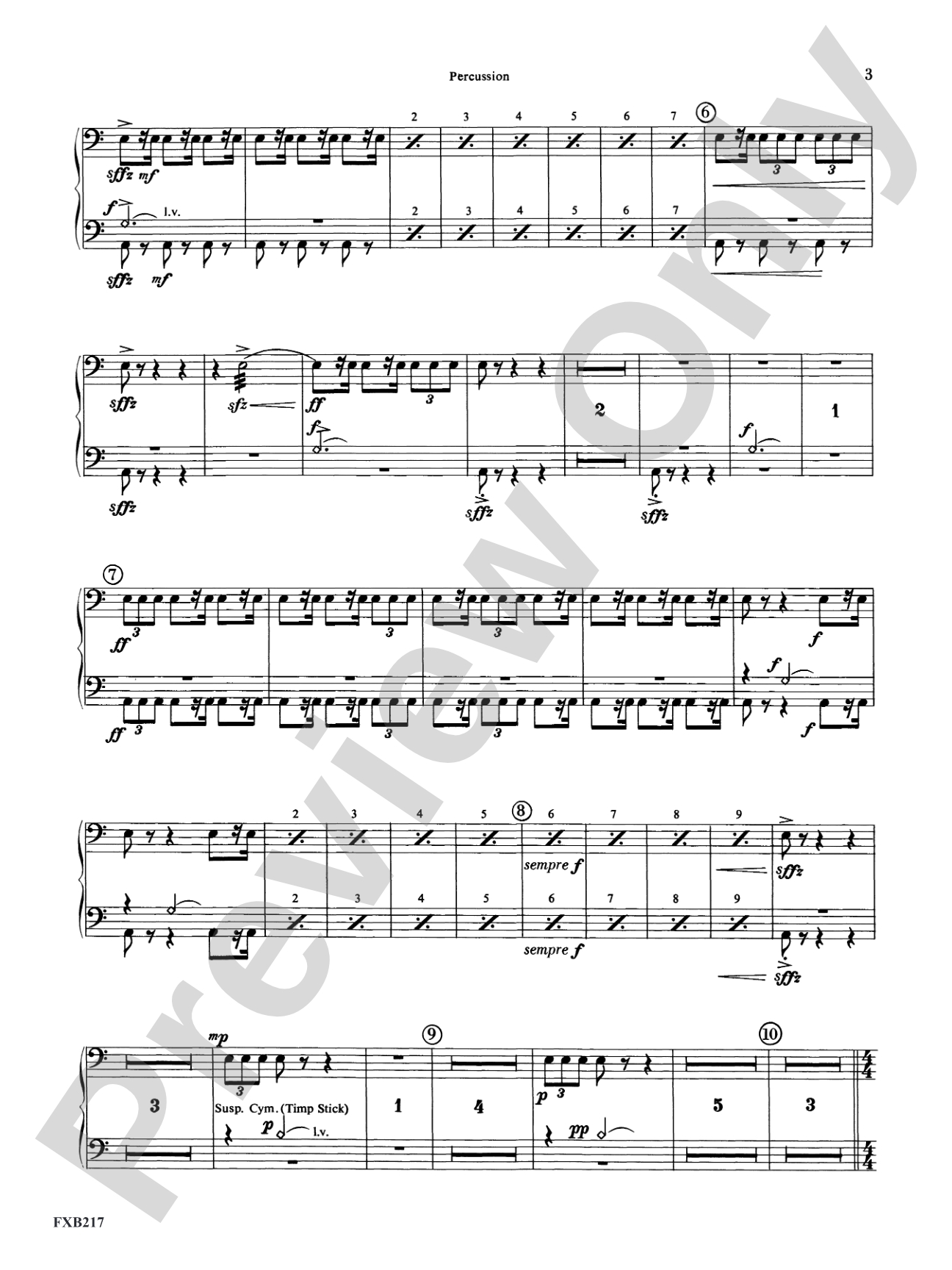 Symphony for Brass and Percussion: 1st Percussion