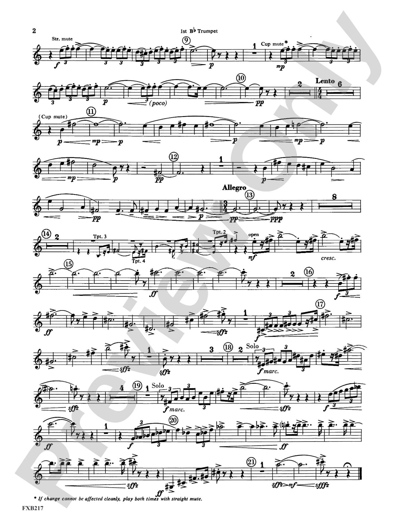 Symphony for Brass and Percussion: 1st B-flat Trumpet