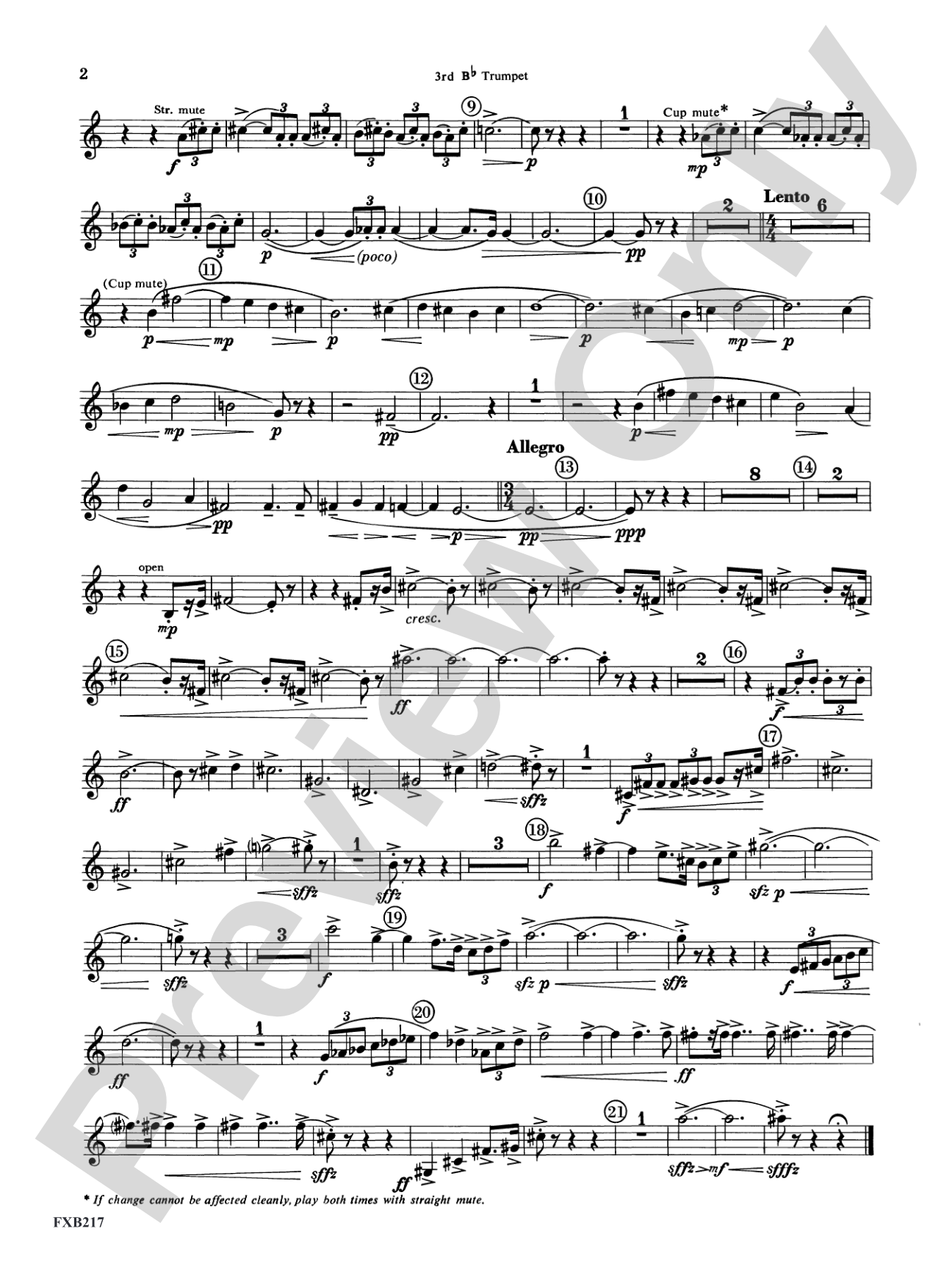 Symphony for Brass and Percussion: 3rd B-flat Trumpet