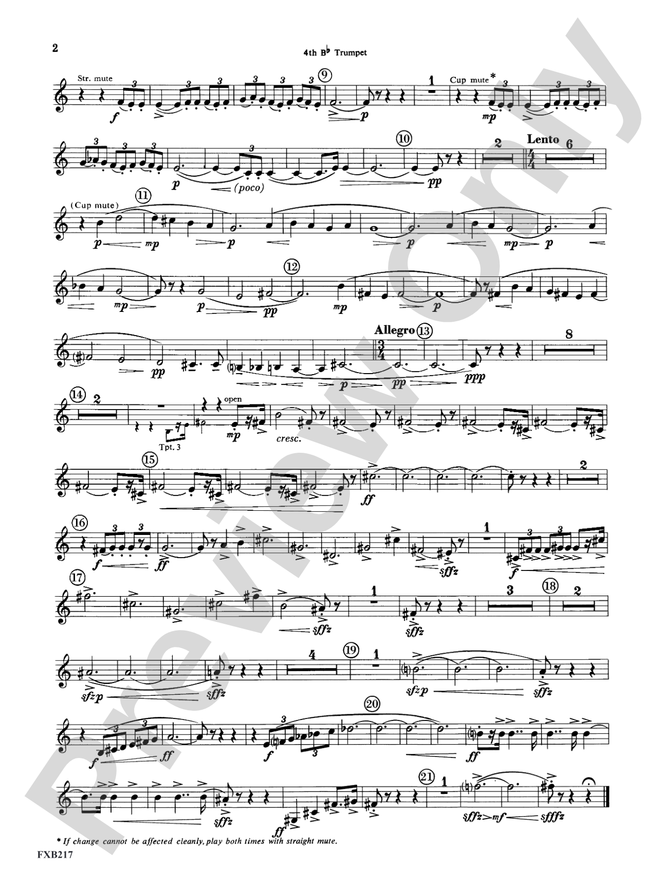 Symphony for Brass and Percussion: 4th B-flat Trumpet