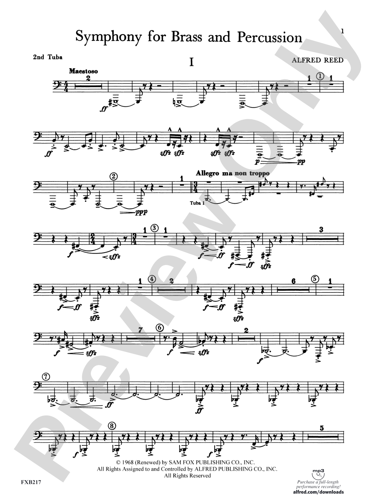 Symphony for Brass and Percussion: 2nd Tuba