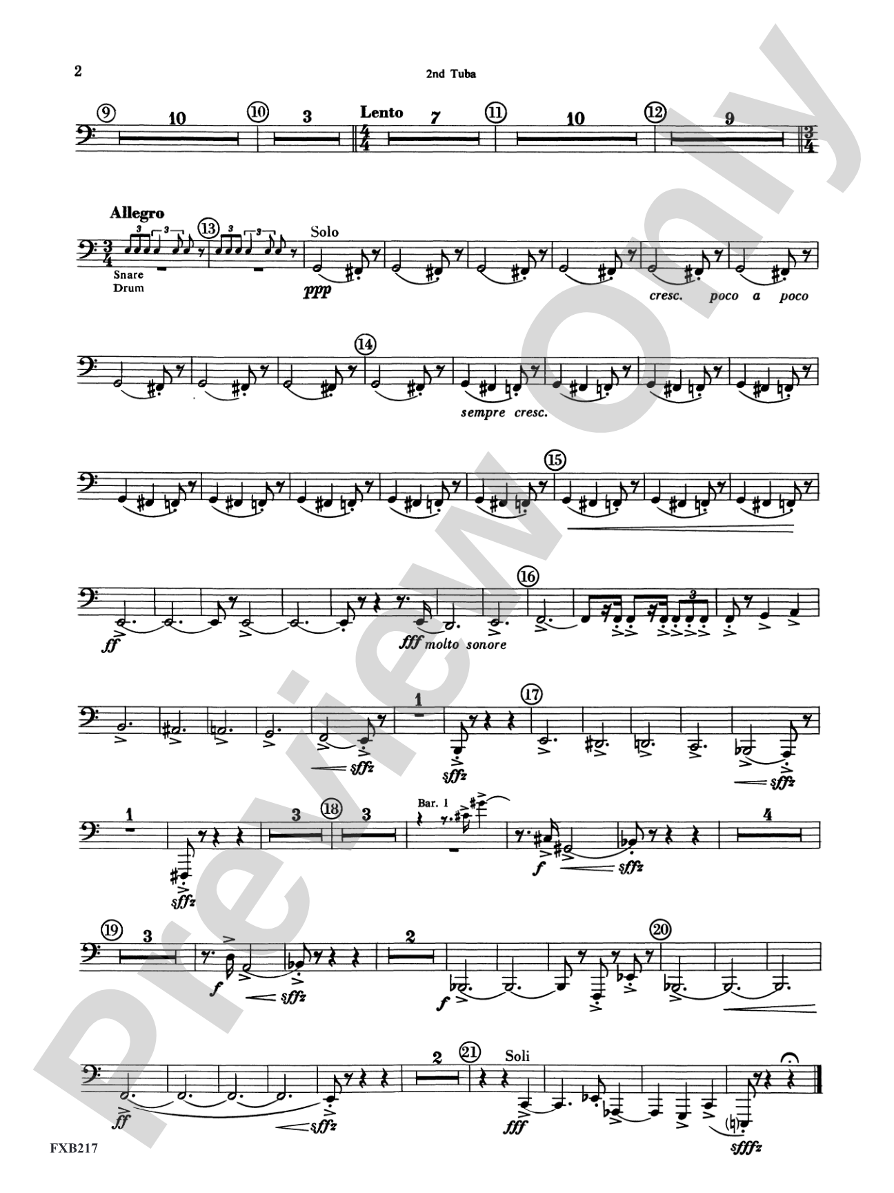 Symphony for Brass and Percussion: 2nd Tuba