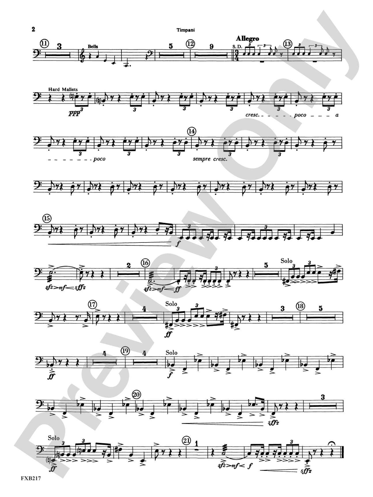 Symphony for Brass and Percussion: Timpani