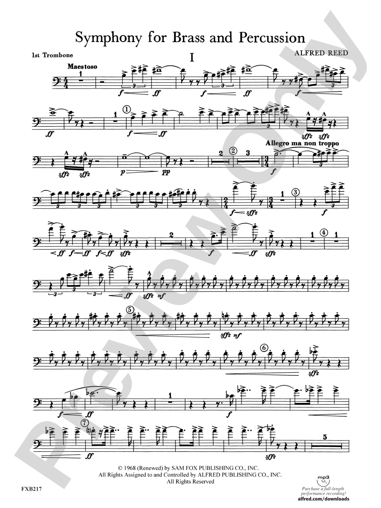 Symphony for Brass and Percussion: 1st Trombone