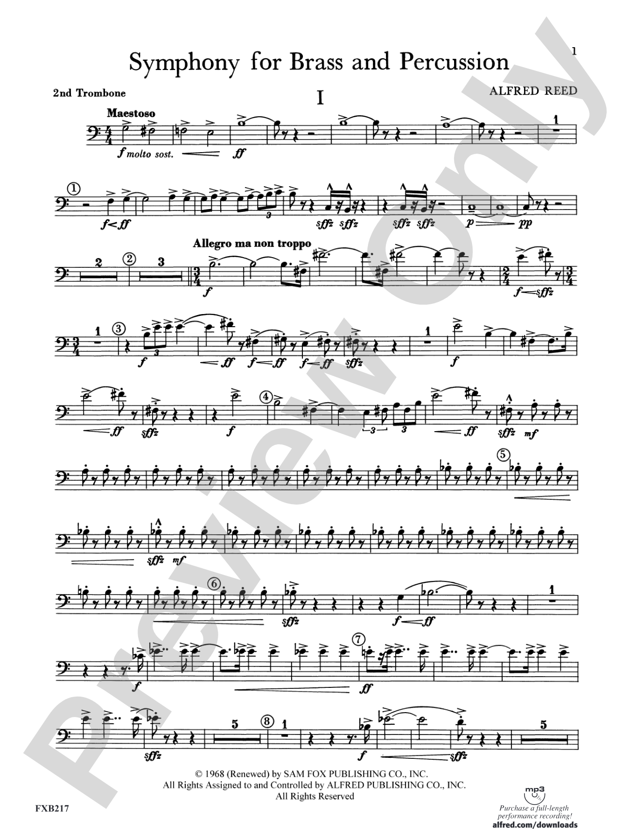 Symphony for Brass and Percussion: 2nd Trombone