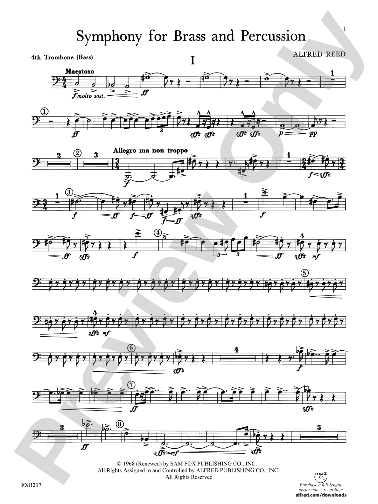 Symphony for Brass and Percussion: 4th Trombone