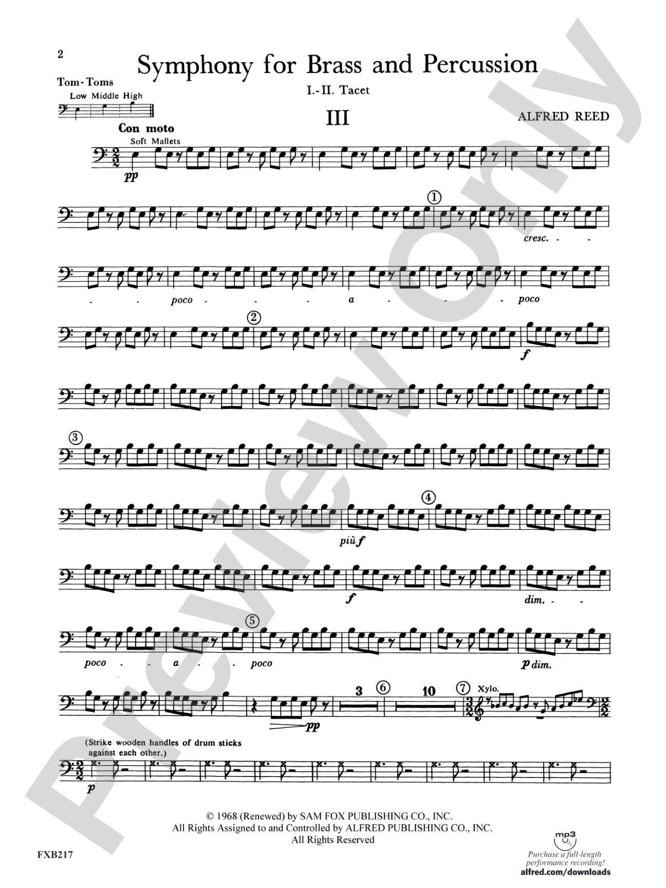 Symphony for Brass and Percussion: Tom-Toms