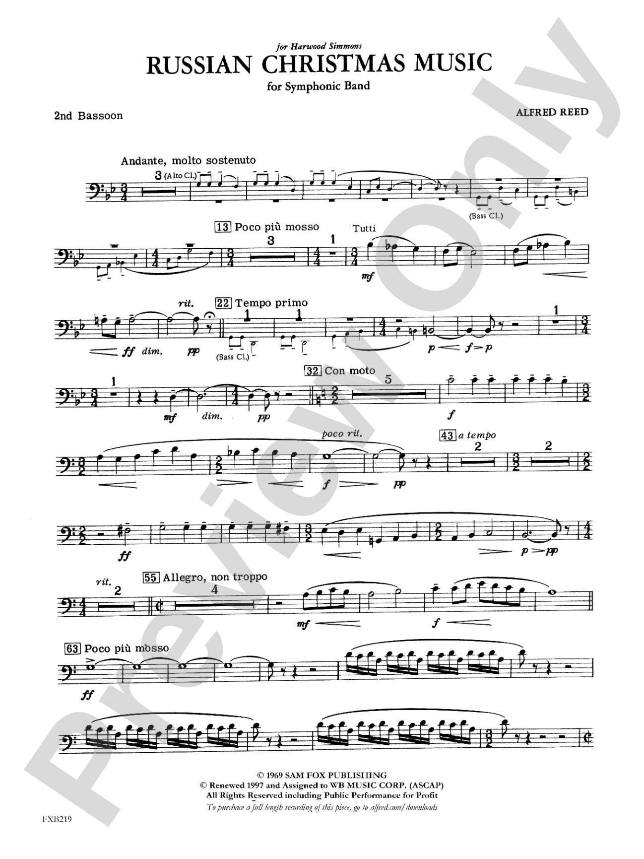 Russian Christmas Music: 2nd Bassoon