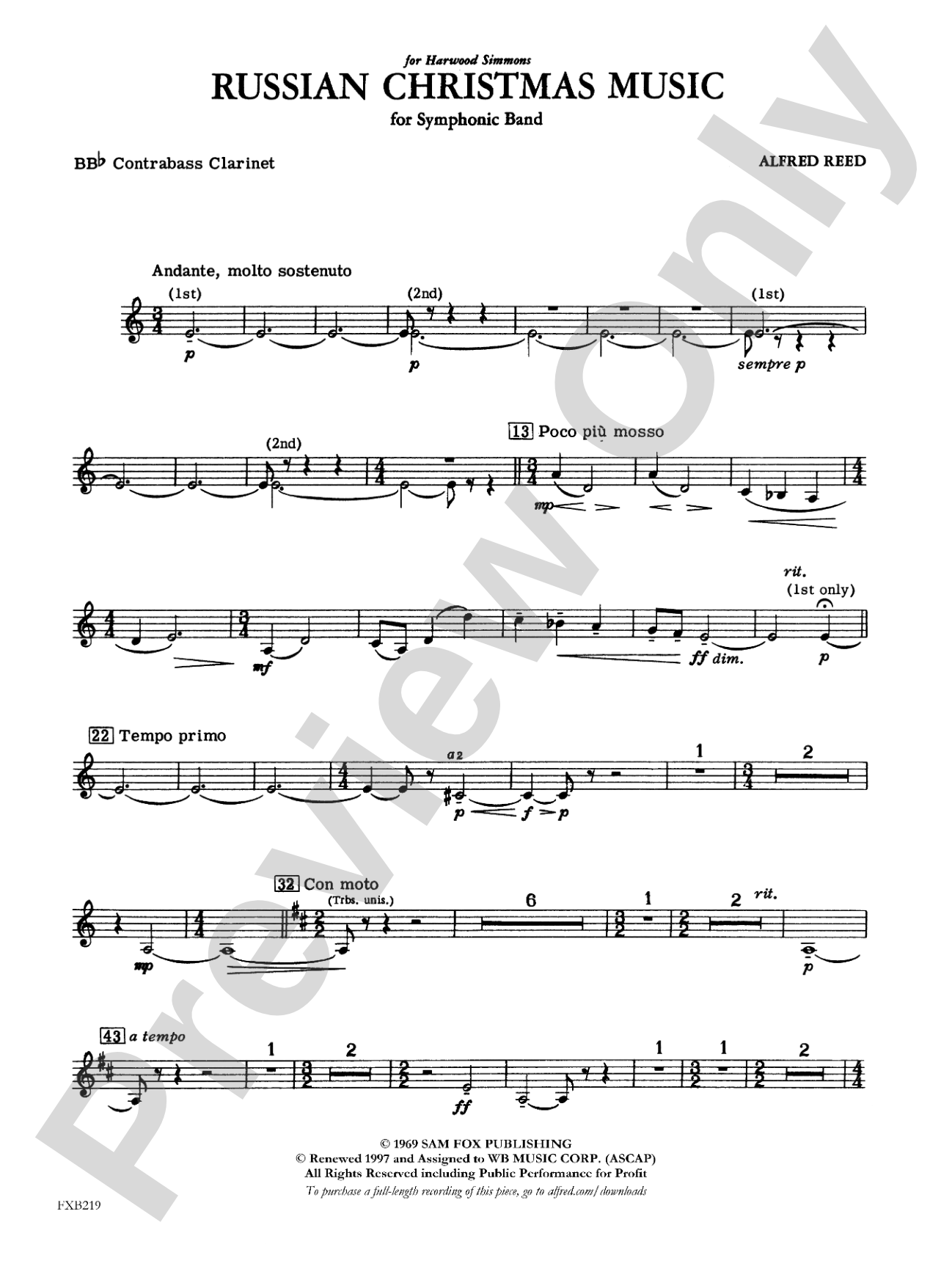 Russian Christmas Music: B-flat Contrabass Clarinet