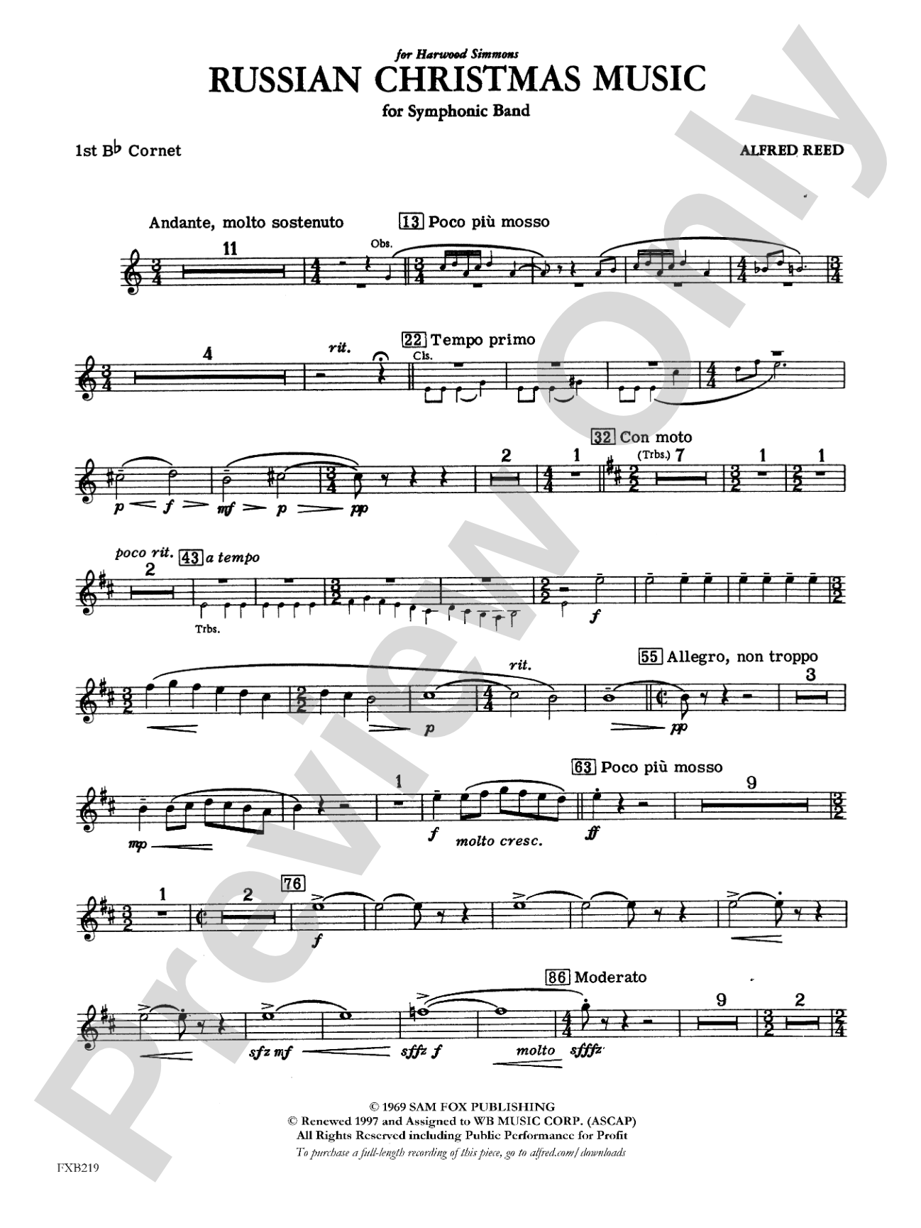 Russian Christmas Music: 1st B-flat Cornet