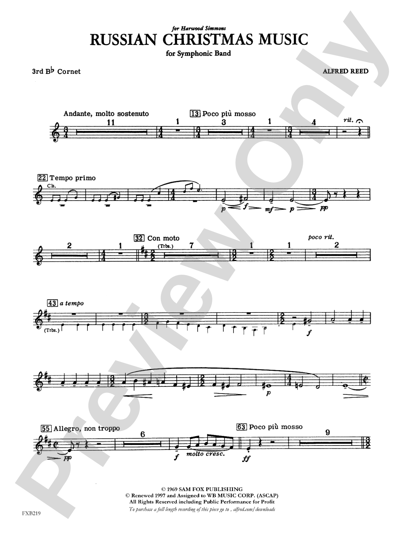 Russian Christmas Music: 3rd B-flat Cornet