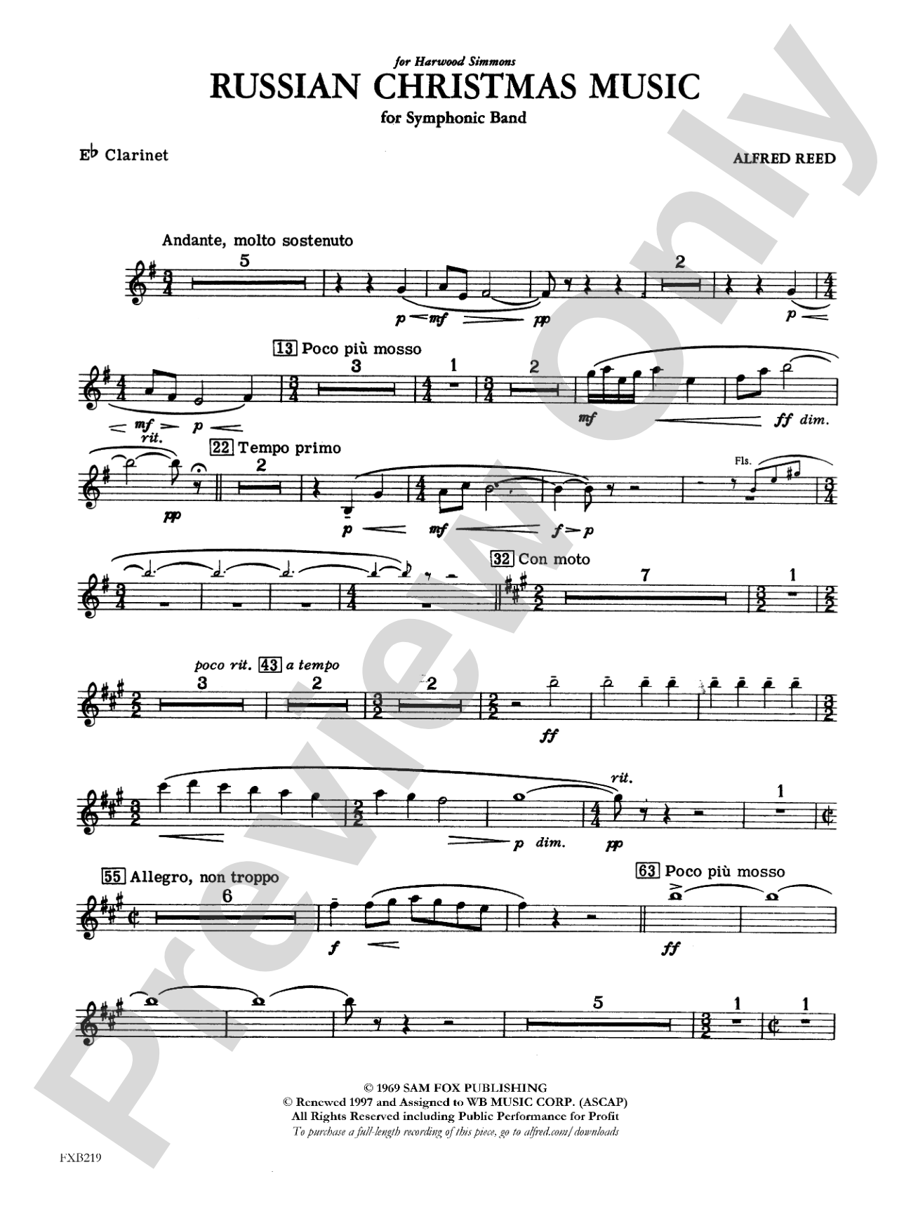Russian Christmas Music: E-flat Soprano Clarinet