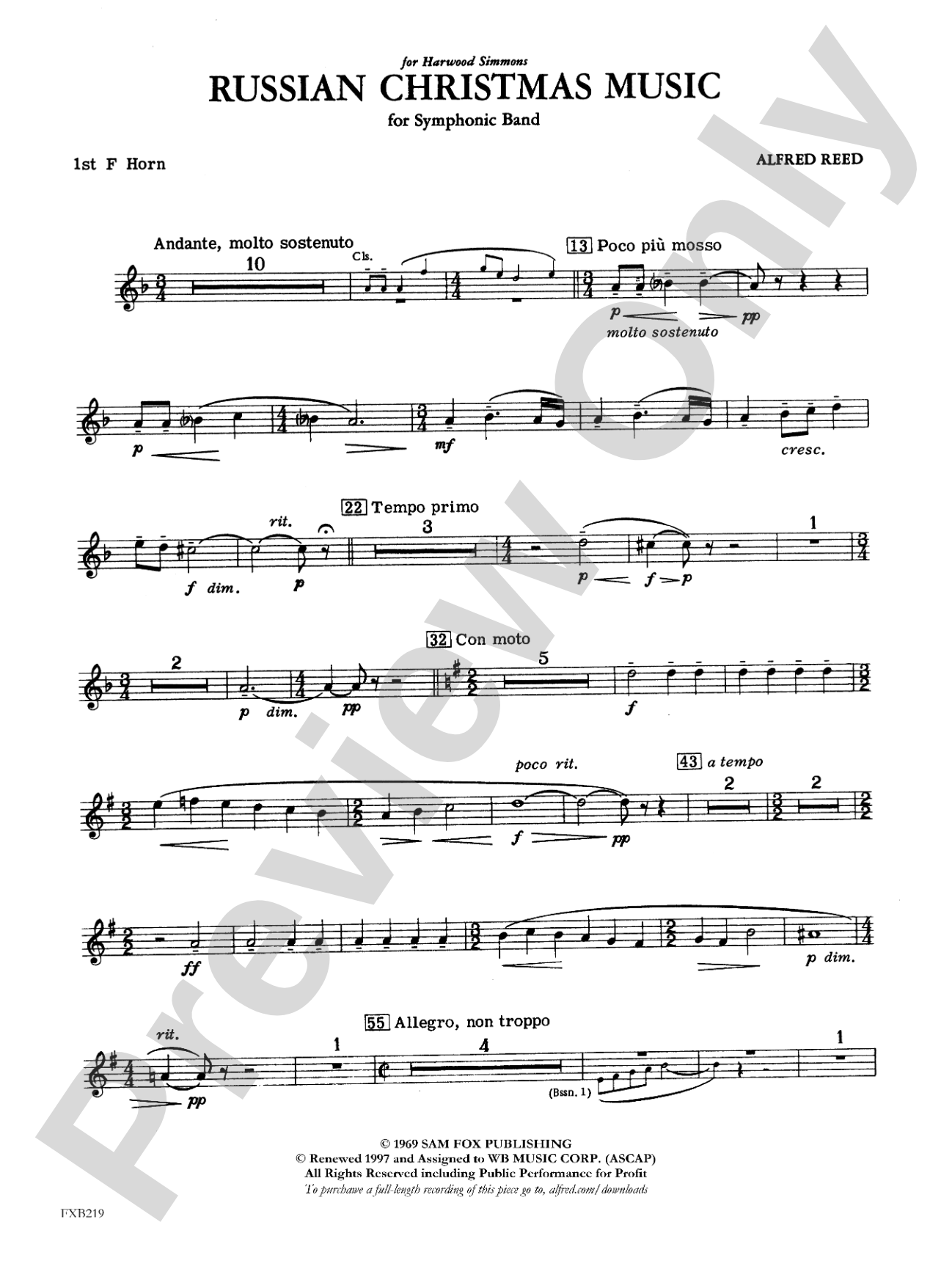 Russian Christmas Music: 1st F Horn