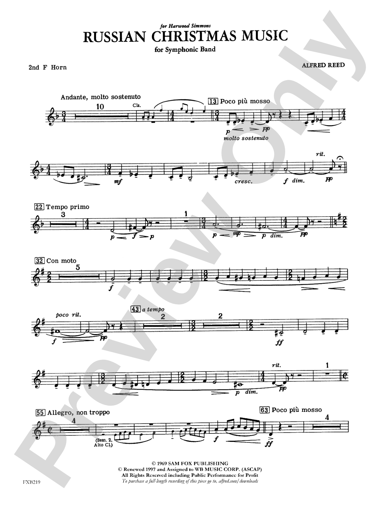 Russian Christmas Music: 2nd F Horn