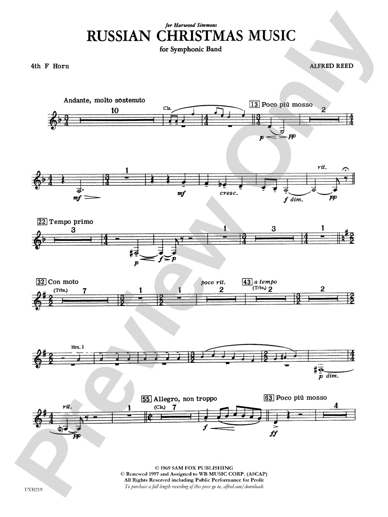 Russian Christmas Music: 4th F Horn