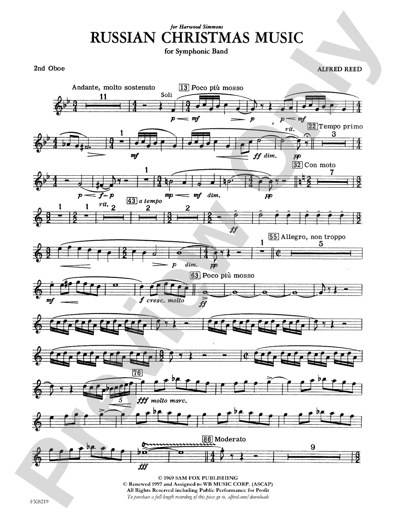 Russian Christmas Music: 2nd Oboe