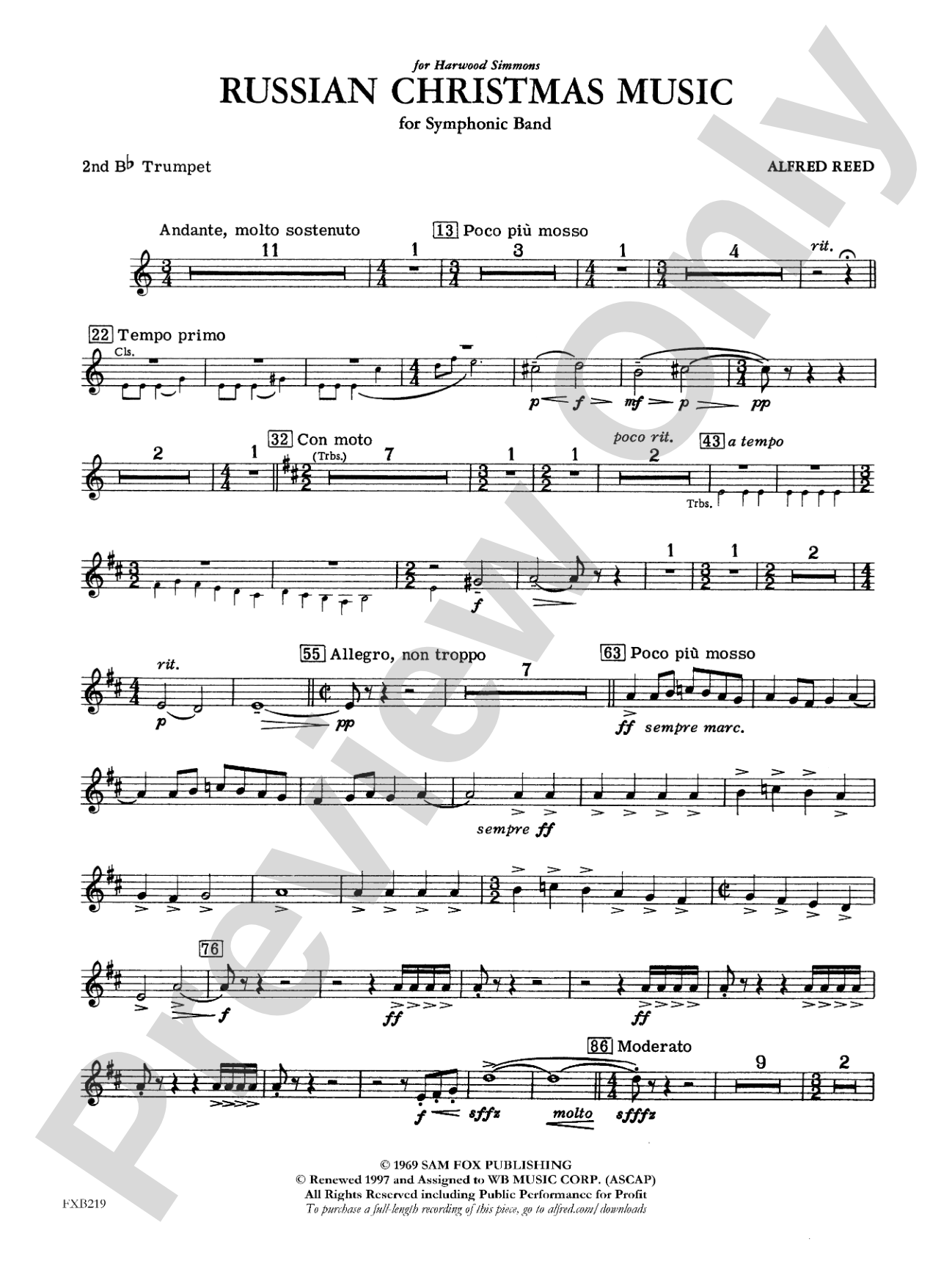 Russian Christmas Music: 2nd B-flat Trumpet