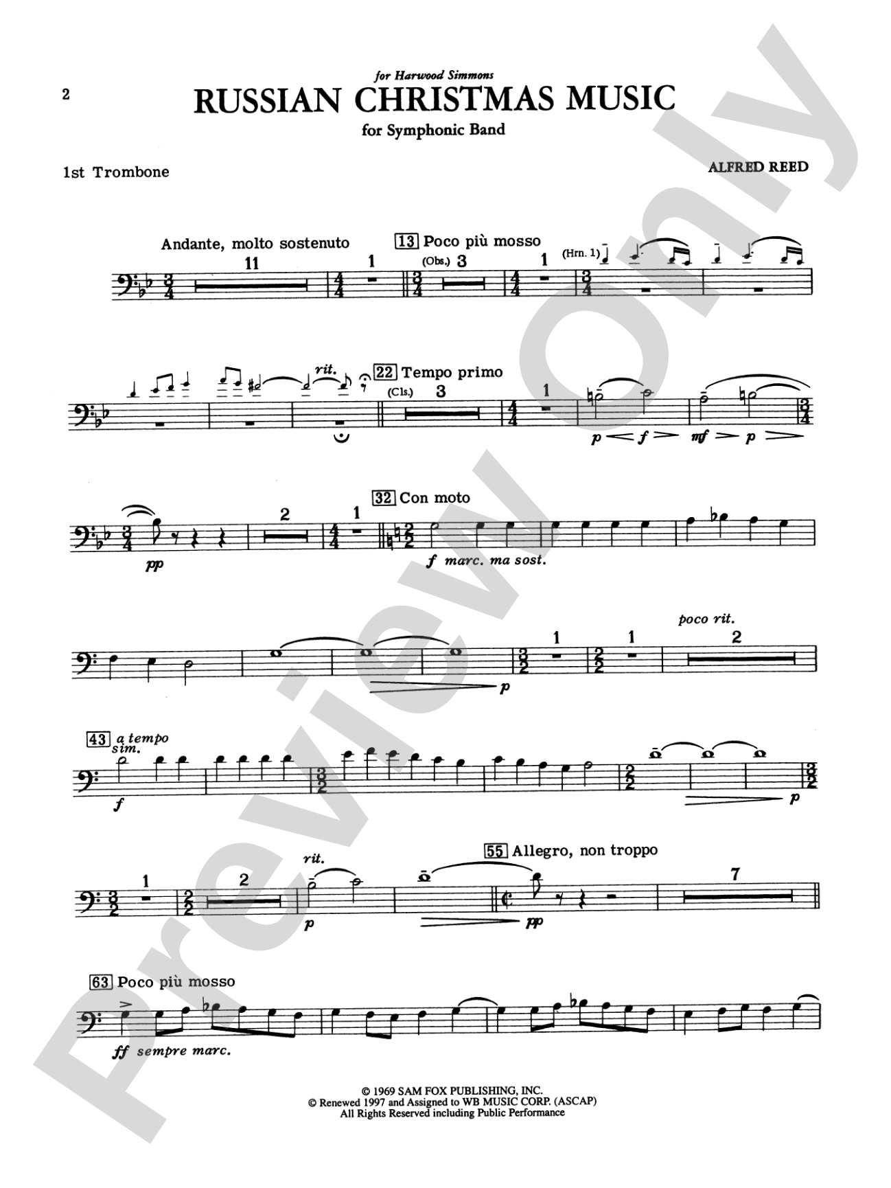 Russian Christmas Music: 1st Trombone