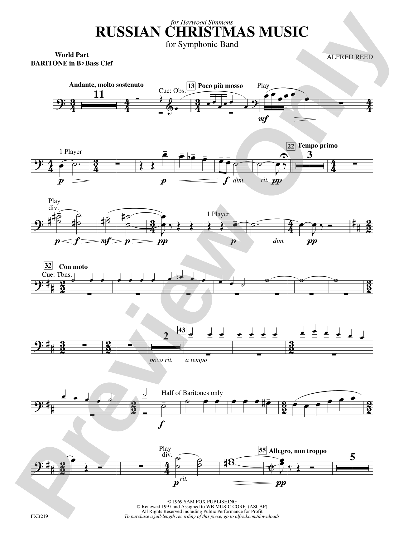 Russian Christmas Music: (wp) B-flat Baritone B.C.