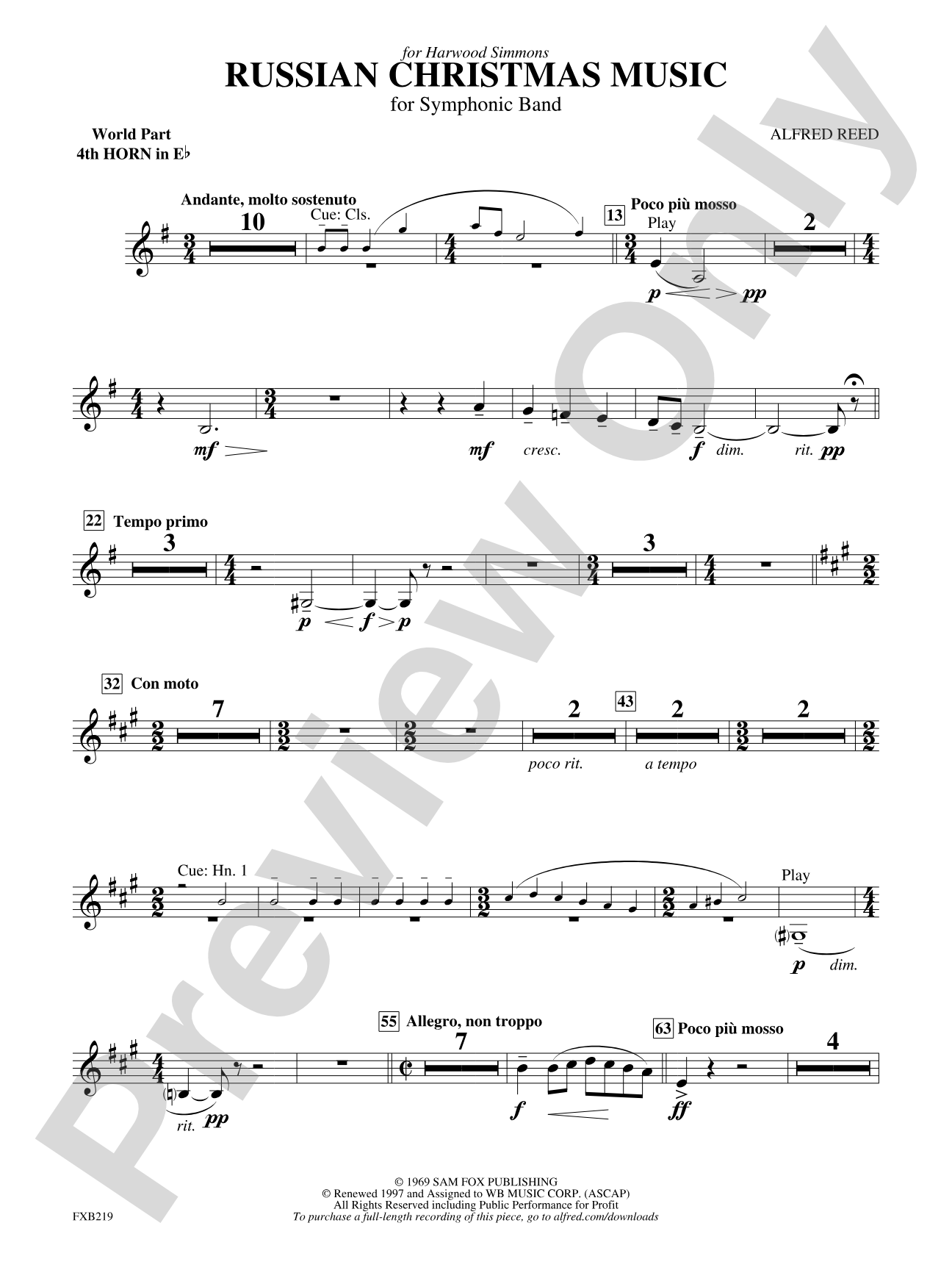 Russian Christmas Music: (wp) 4th Horn in E-flat