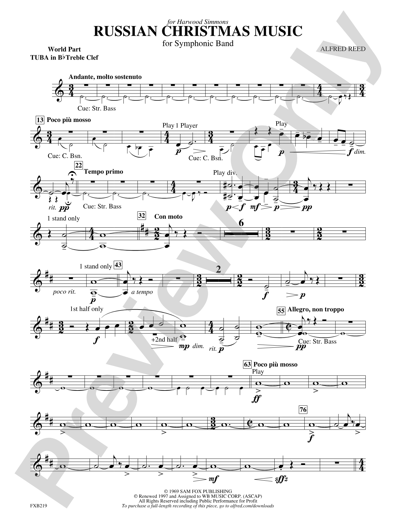 Russian Christmas Music: (wp) B-flat Tuba T.C.