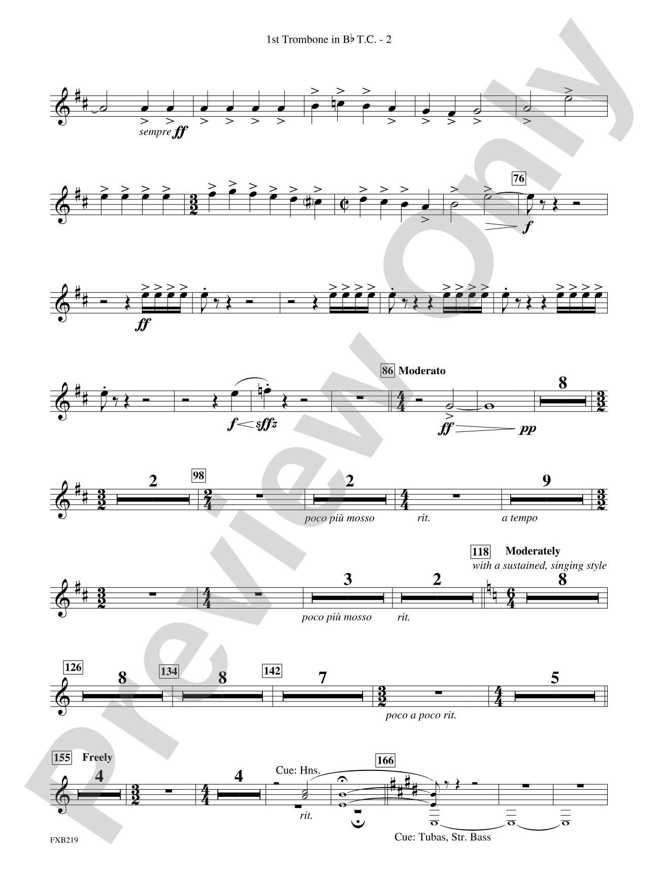 Russian Christmas Music: (wp) 1st B-flat Trombone T.C.