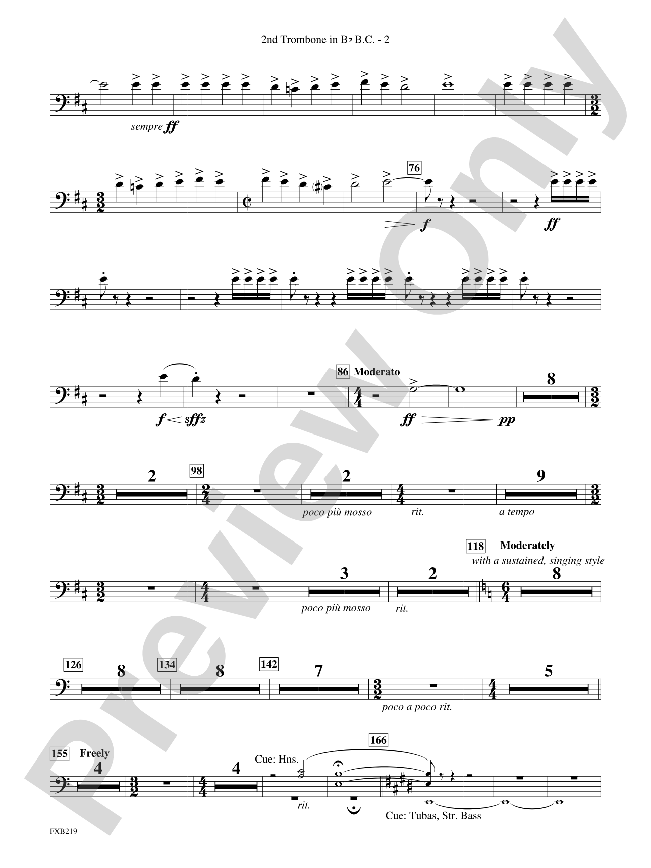 Russian Christmas Music: (wp) 2nd B-flat Trombone B.C.