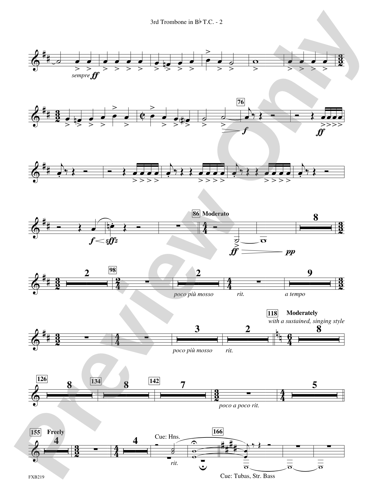 Russian Christmas Music: (wp) 3rd B-flat Trombone T.C.