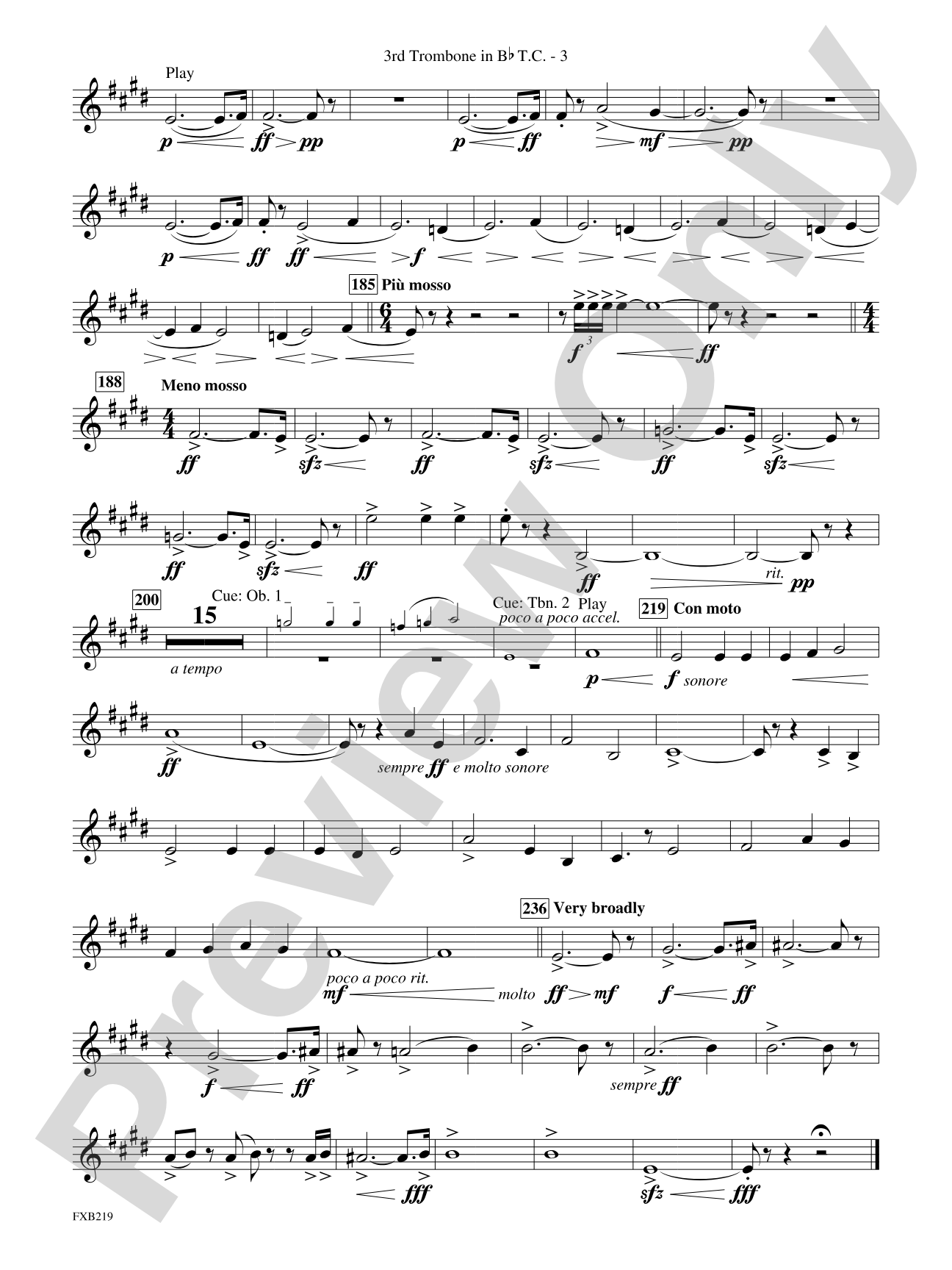 Russian Christmas Music: (wp) 3rd B-flat Trombone T.C.