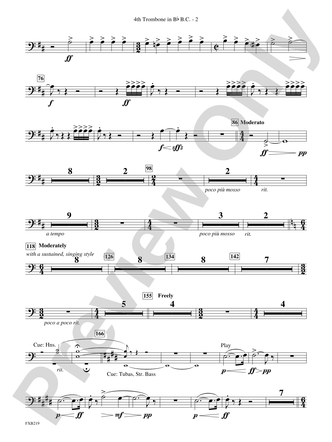 Russian Christmas Music: (wp) Bb Trombone B.C. 4