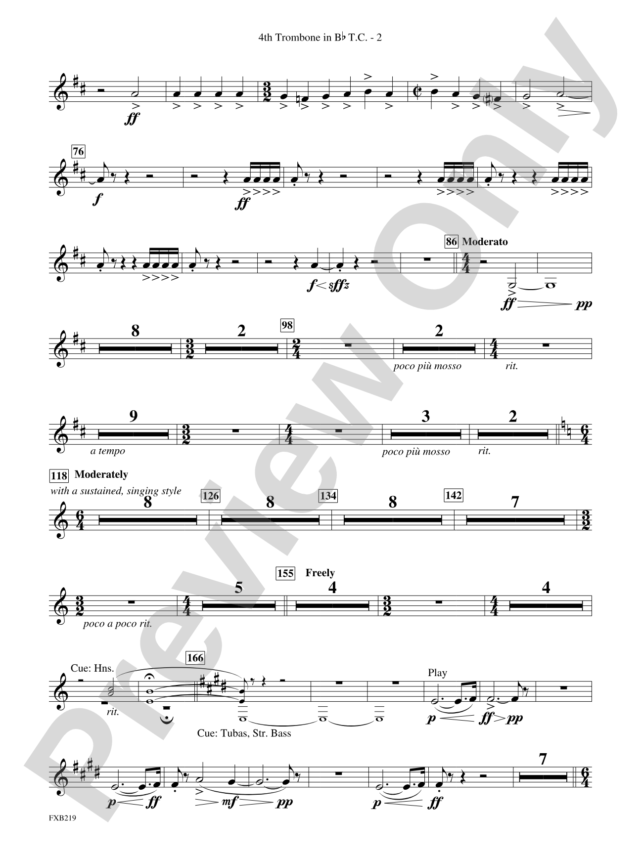 Russian Christmas Music: (wp) Bb Trombone T.C. 4